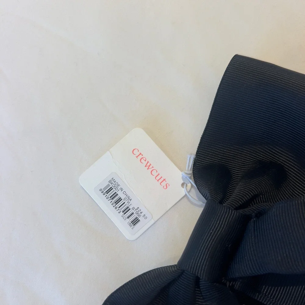 Crewcuts J.Crew Girls Black Grosgrain Oversized Hair Bow‎ Barrette BT666 NEW